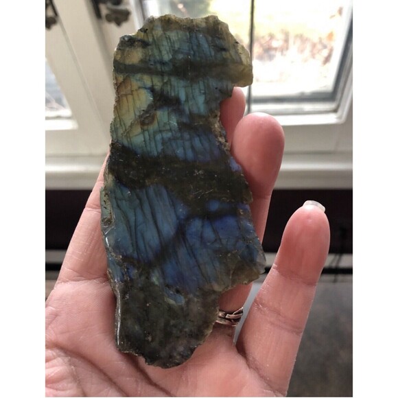 Labradorite One Side Polished Flash Stunning Colors Slab Spectrolite Reiki Stone - Picture 16 of 16